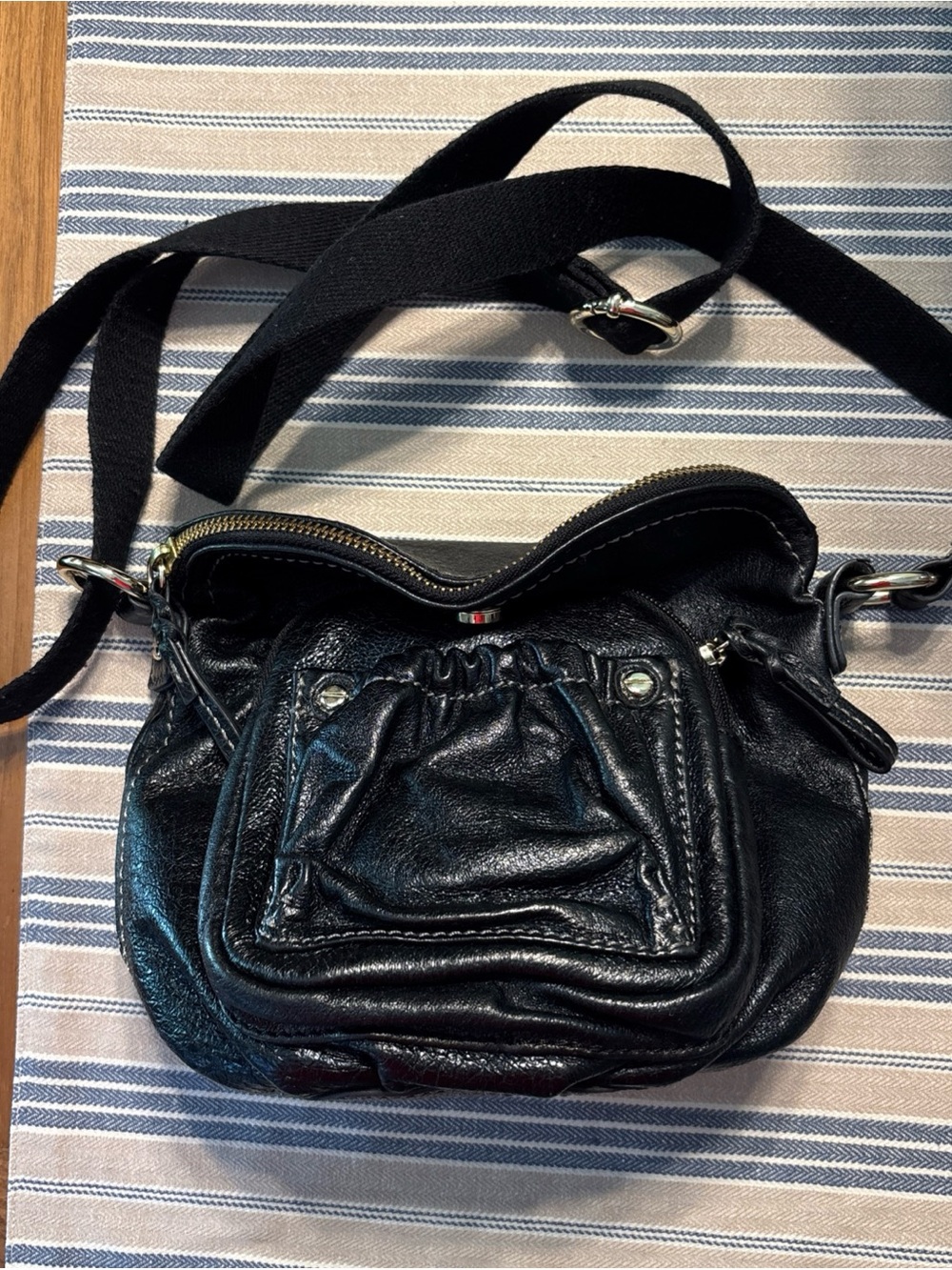 Womens the SAK crossbody bag purse black leather  Travel Adjustable